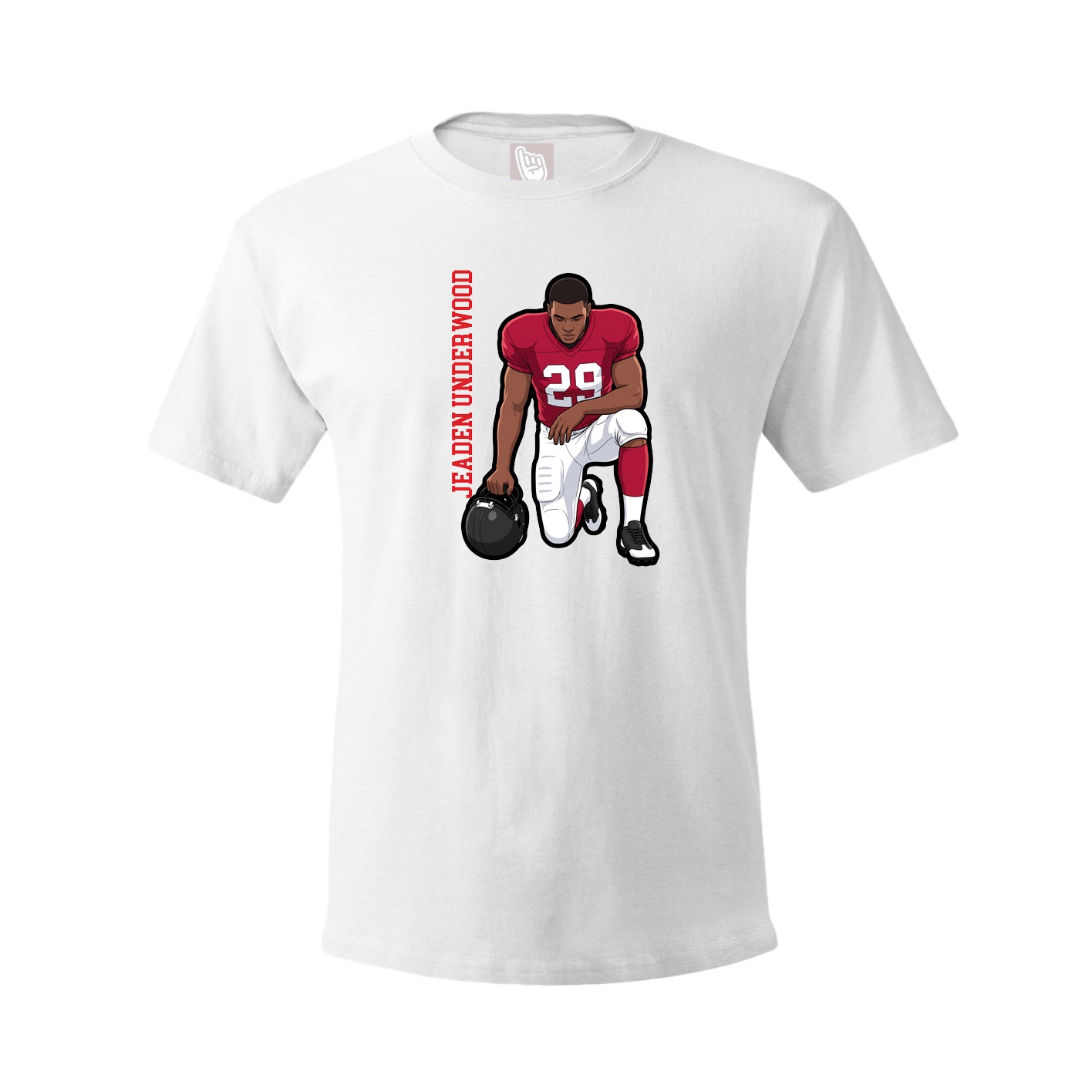 Youth Tee — Name Vertical in White