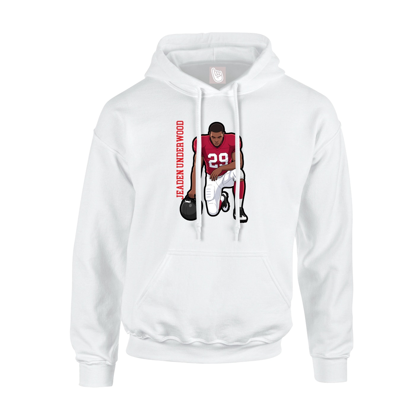 Youth Hoodie — Name Vertical in White