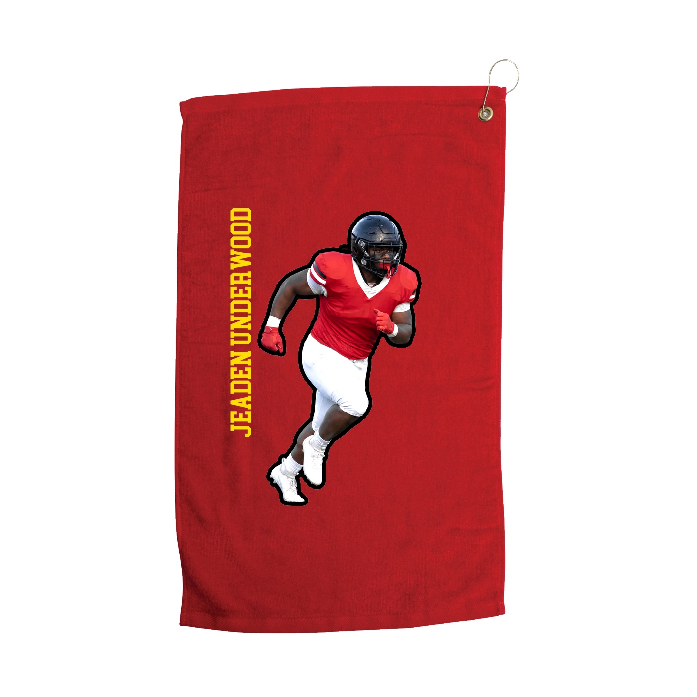 Golf Towel — Name Vertical in Red