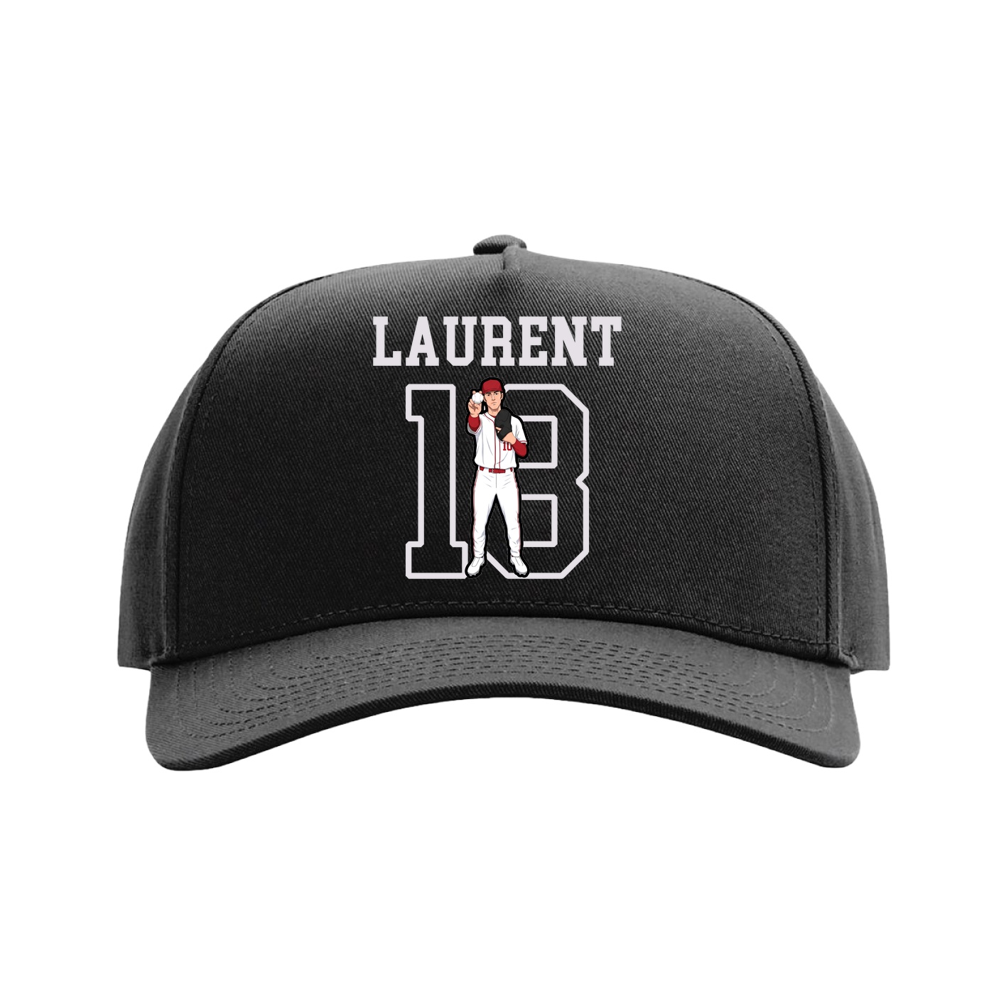 Full Fabric Five-Panel Champ Cap — Shirsey in Black