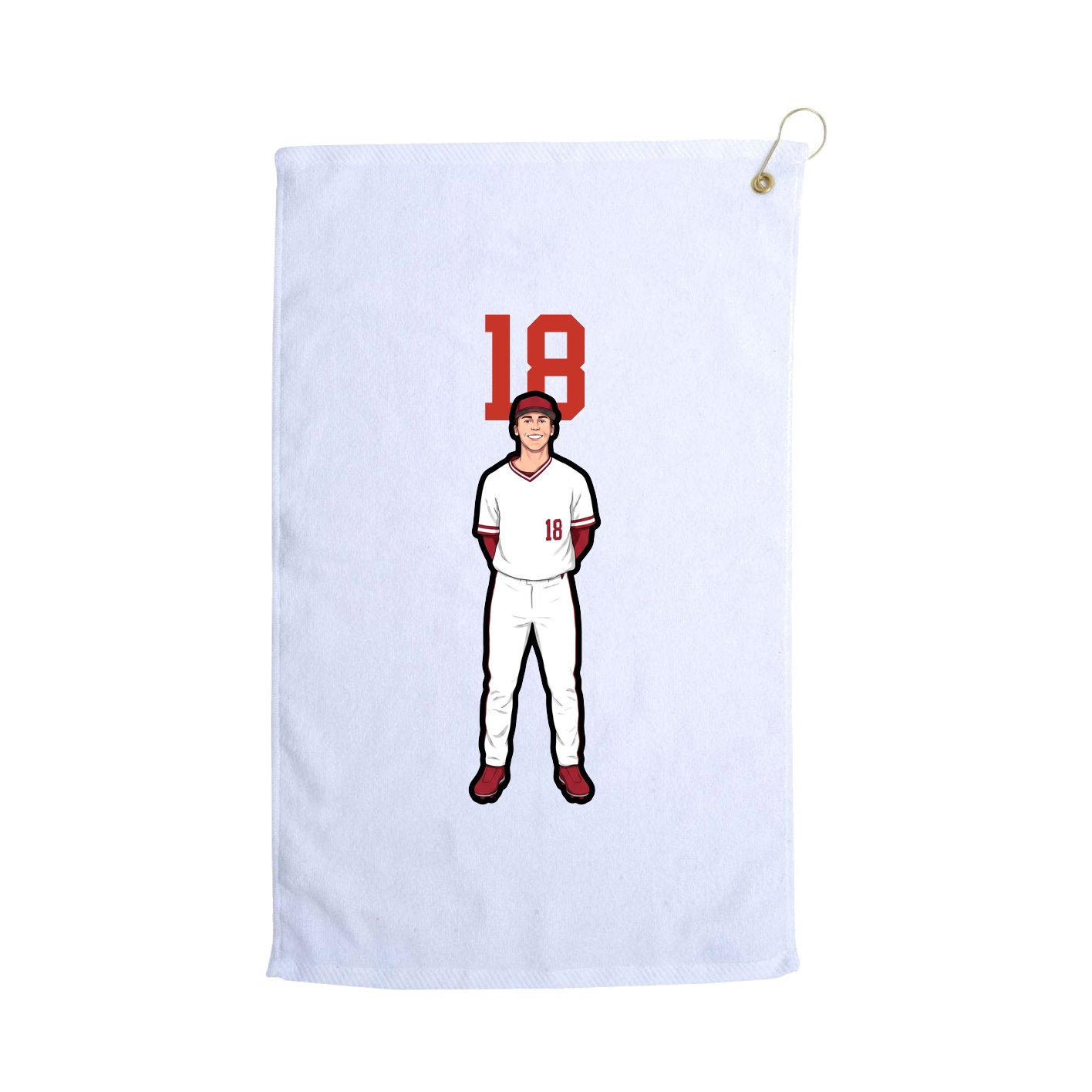 Golf Towel — Number Top in White