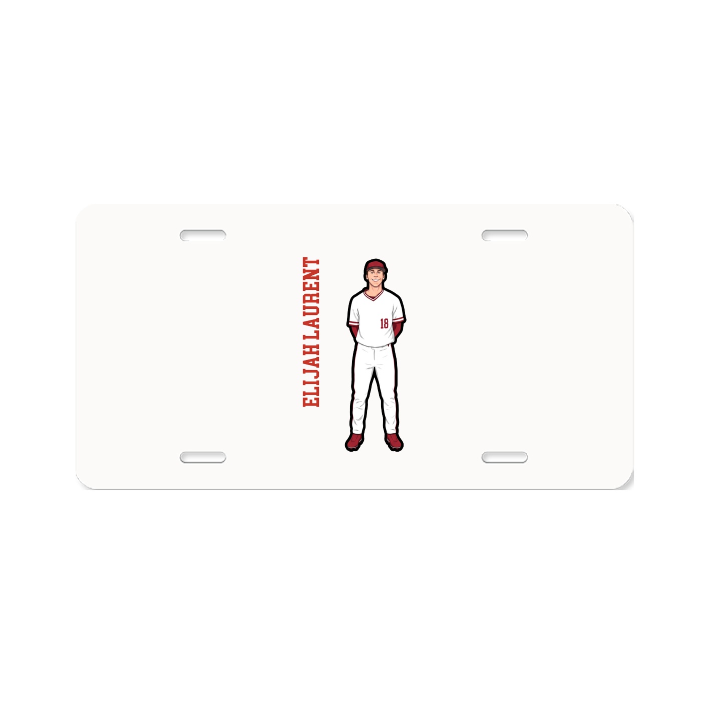 License Plate — Name Vertical in Classic