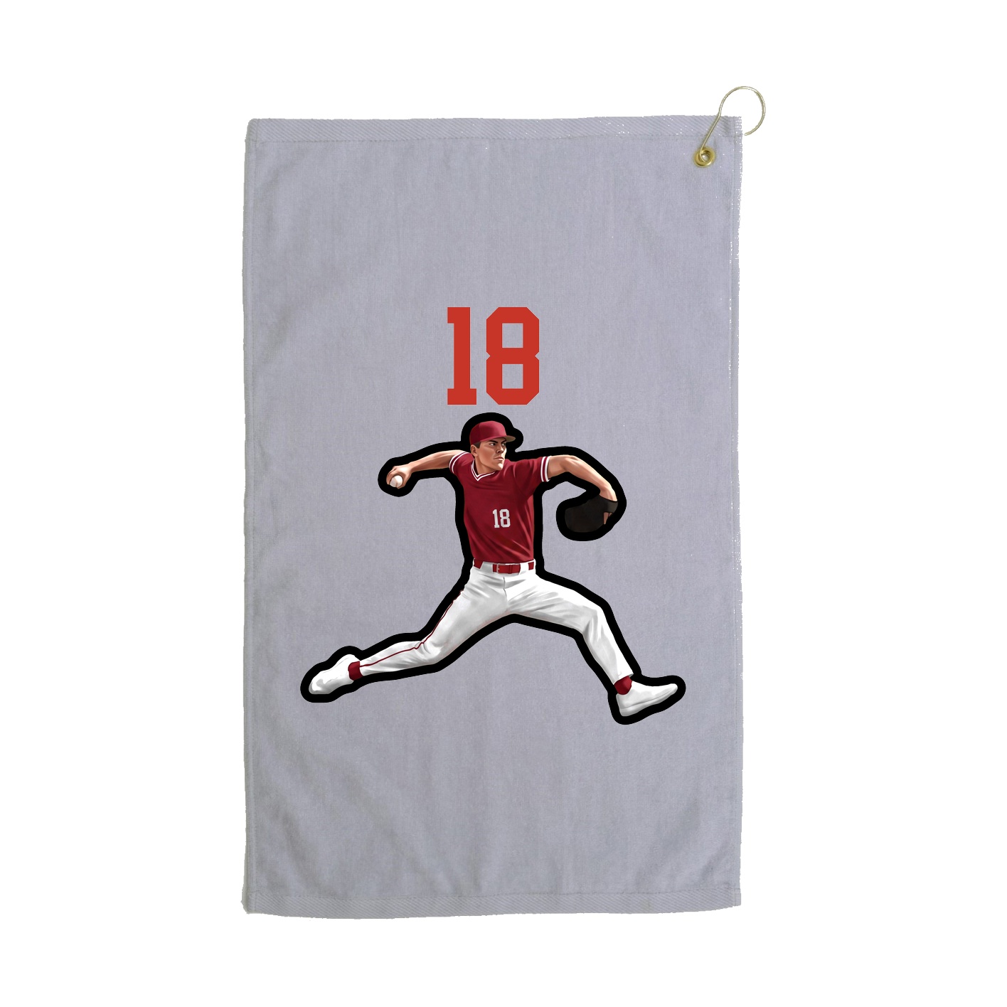 Golf Towel — Number Top in Grey