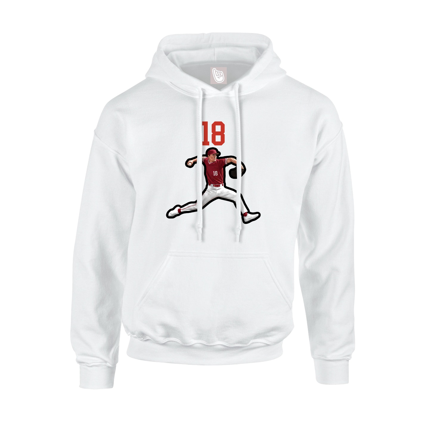Hoodie — Number Top in White