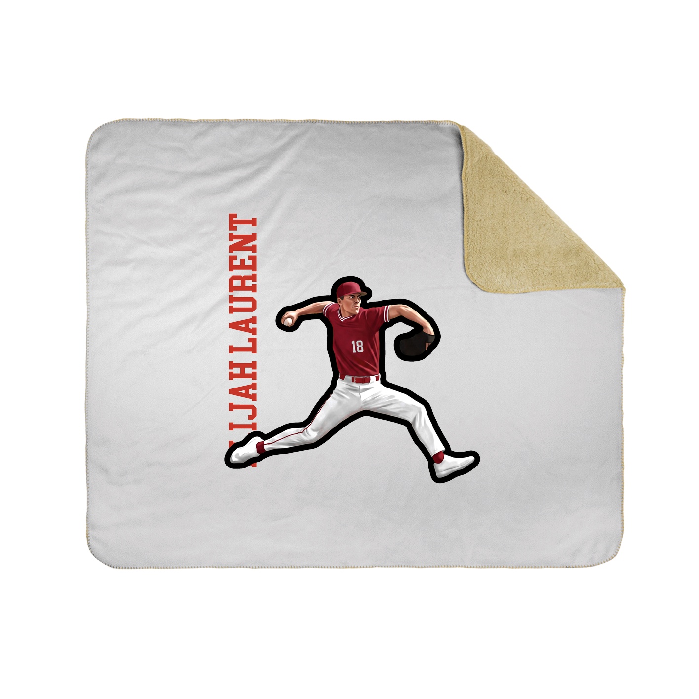 Throw Blanket — Name Vertical in White