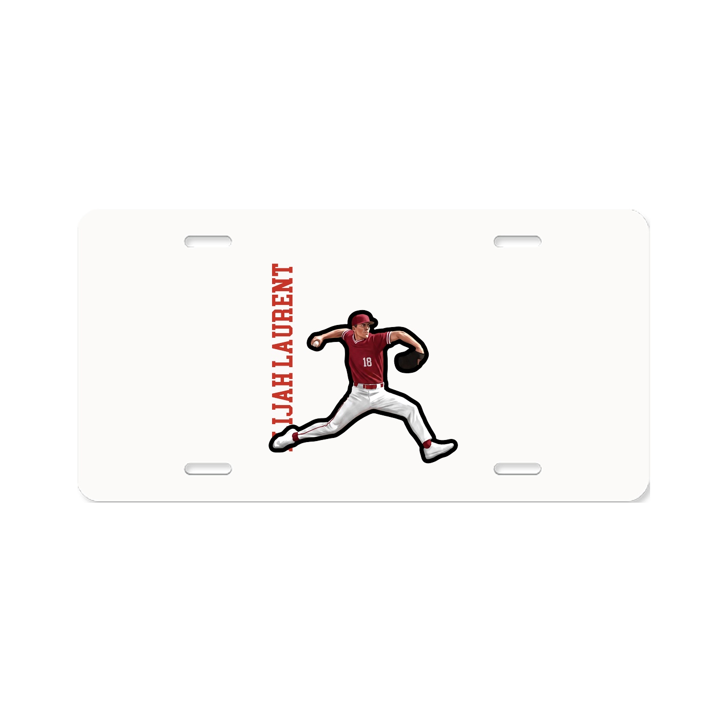 License Plate — Name Vertical in Classic