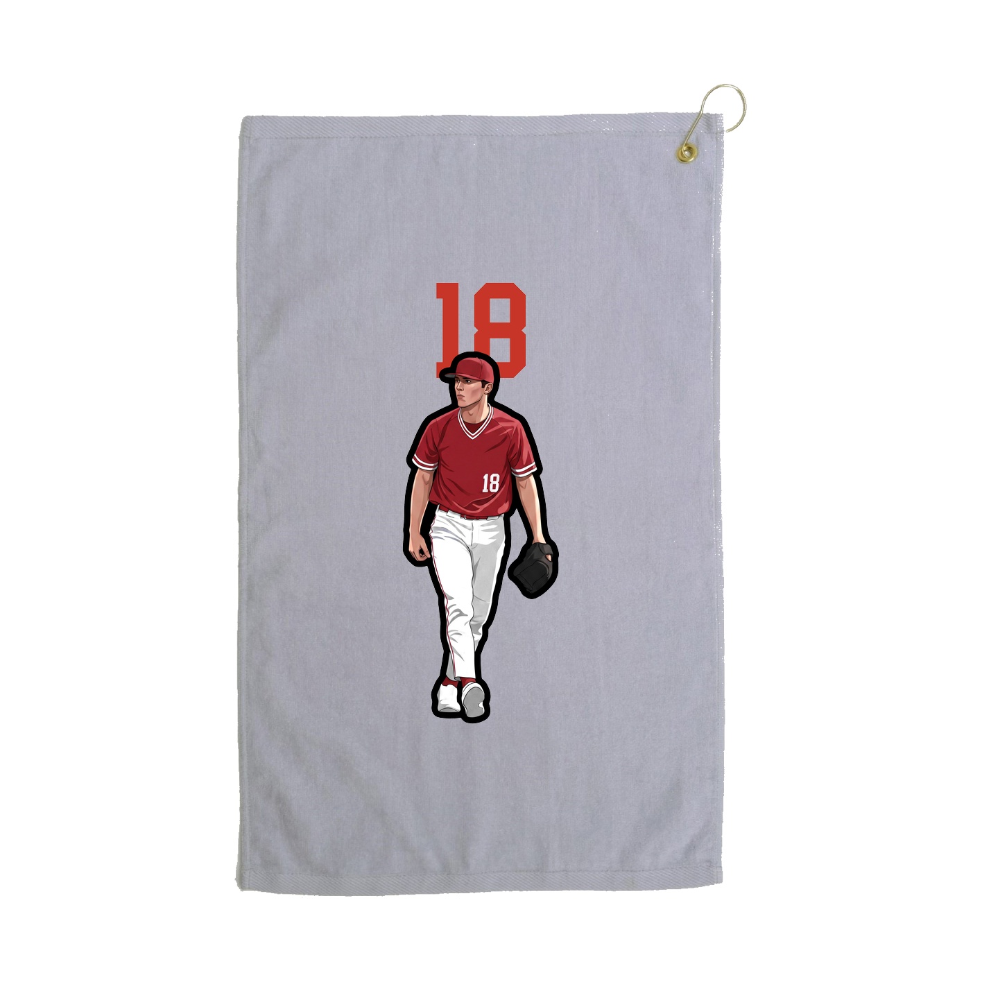 Golf Towel — Number Top in Grey