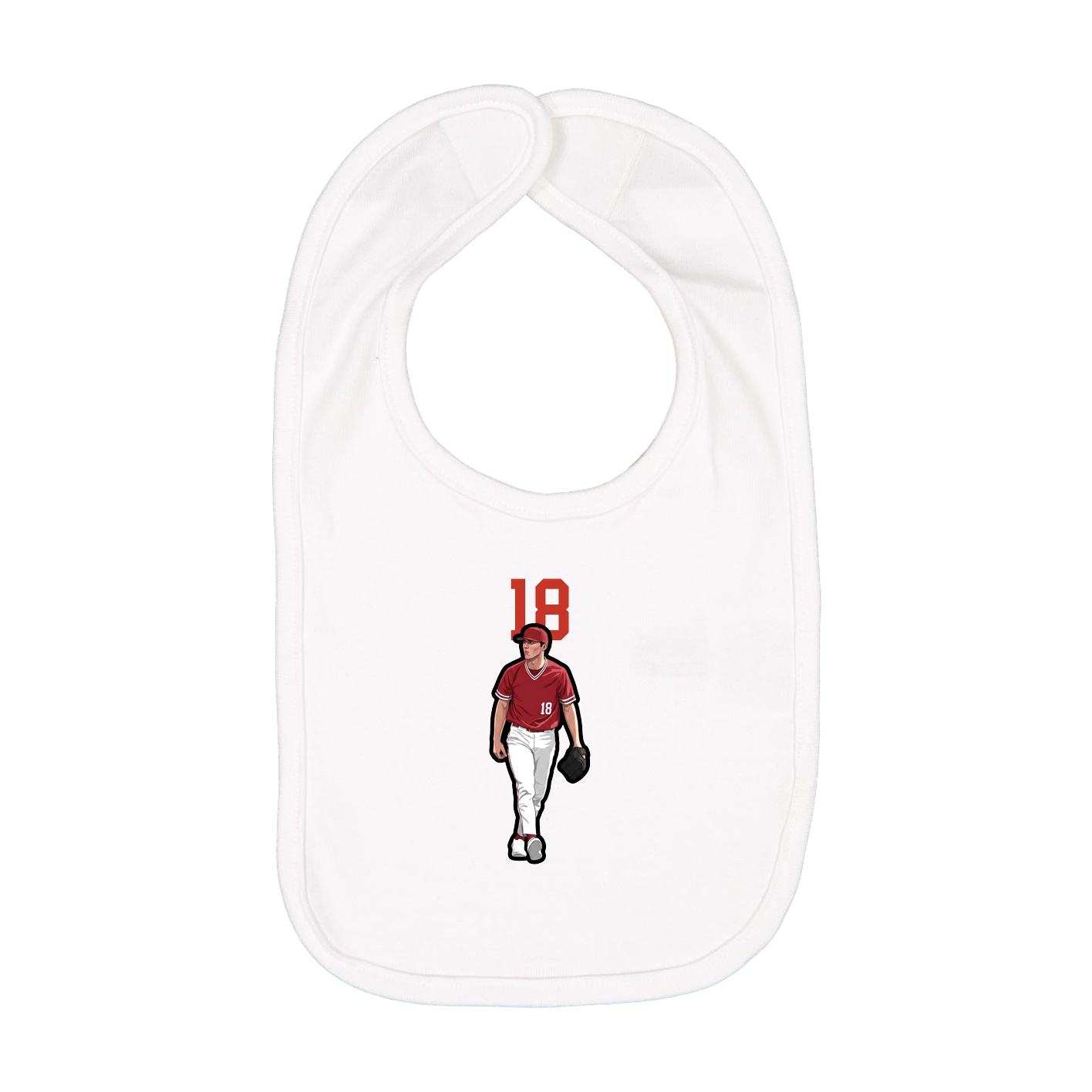 Infant Bib — Number Top in White