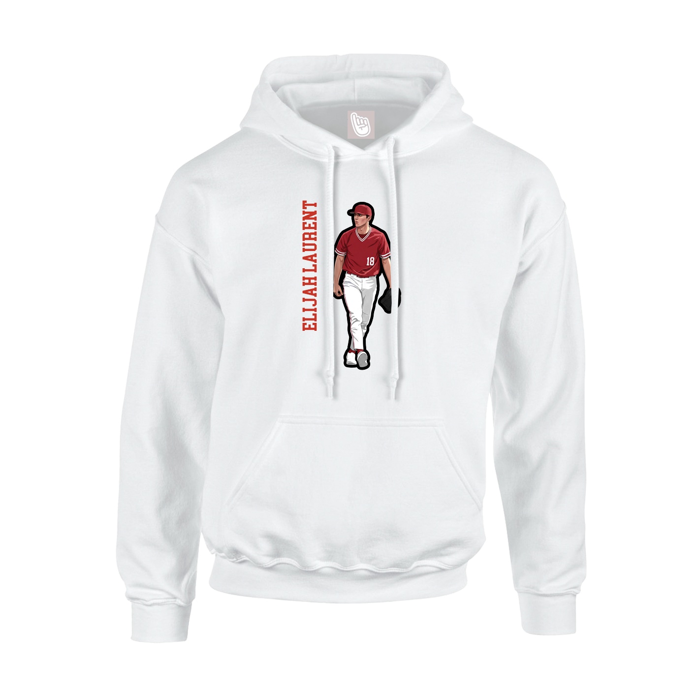 Youth Hoodie — Name Vertical in White