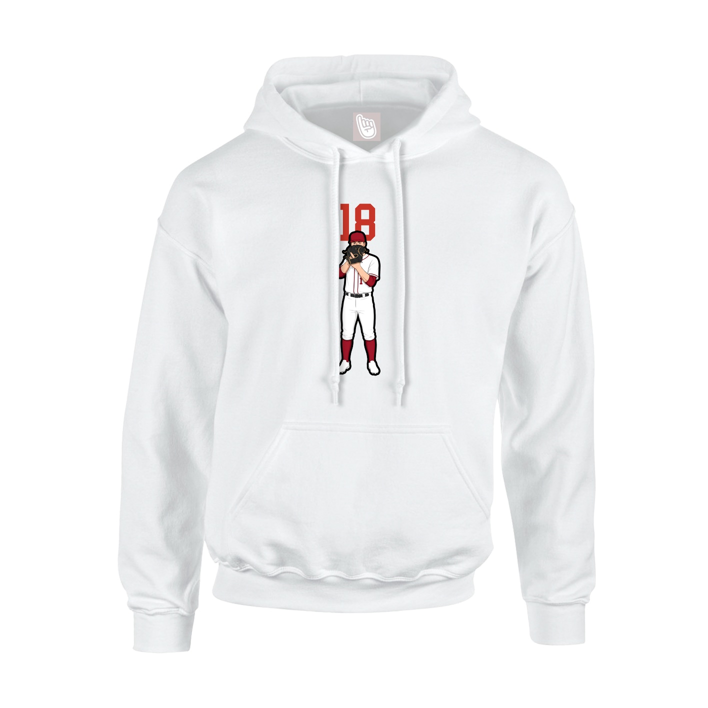 Hoodie — Number Top in White