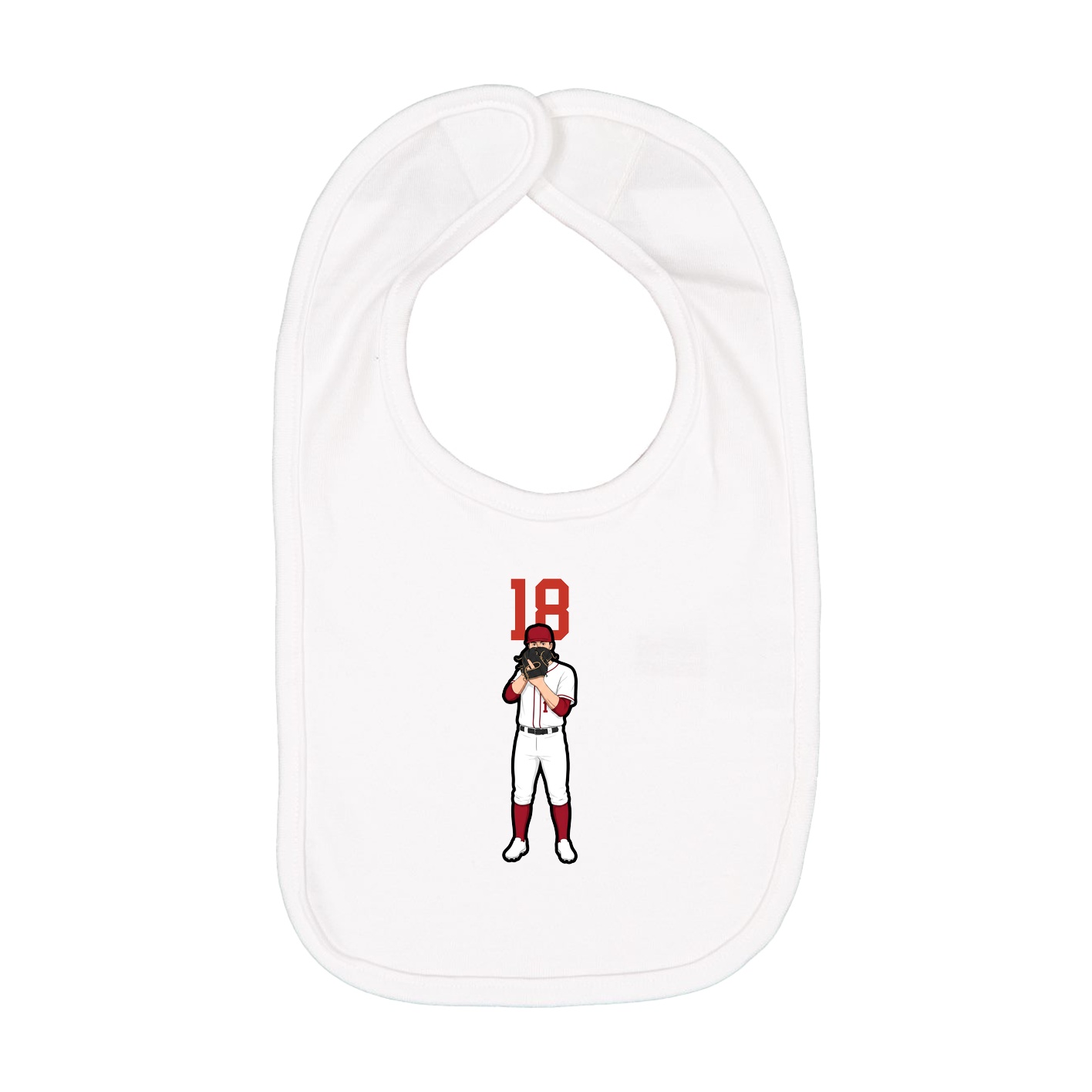 Infant Bib — Number Top in White