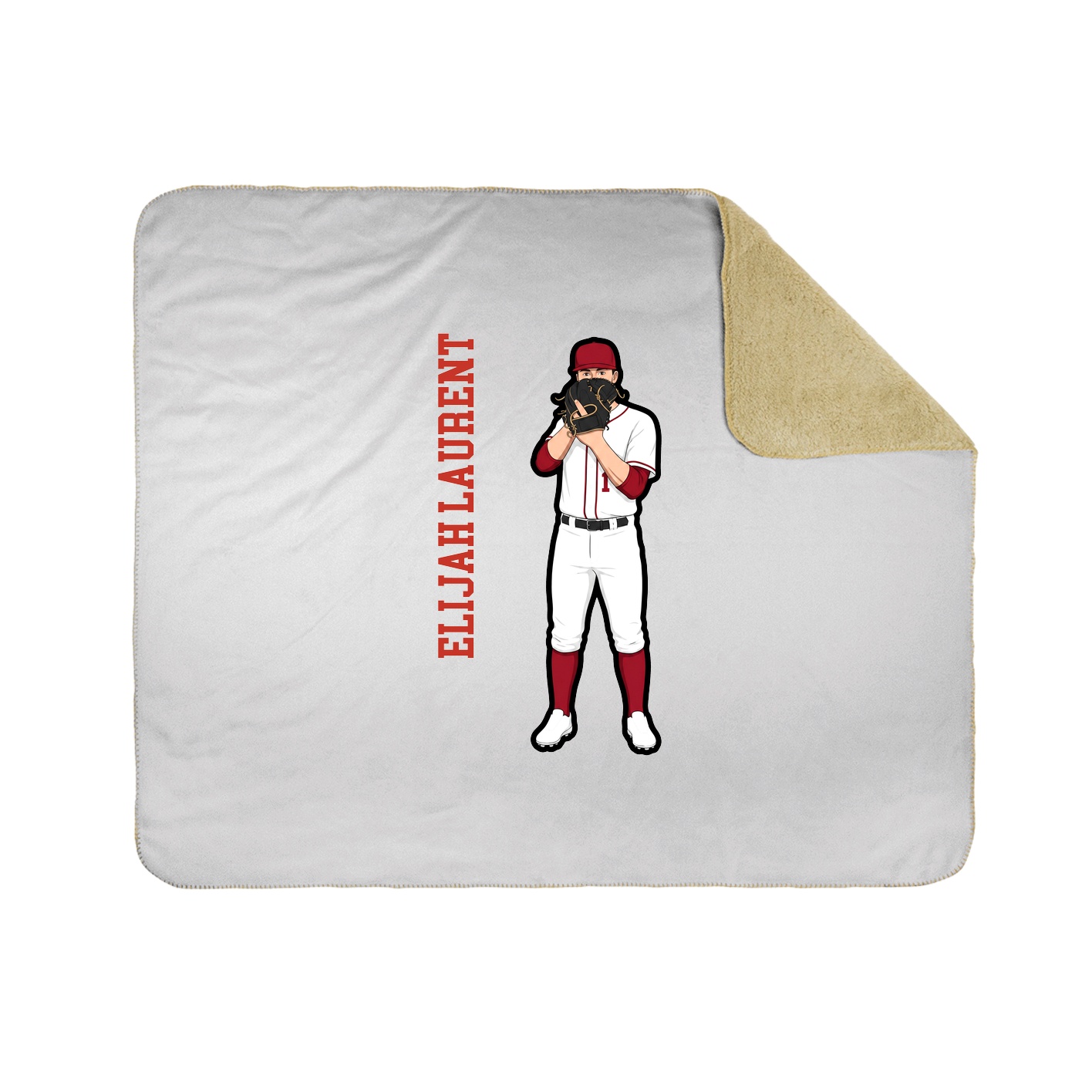 Throw Blanket — Name Vertical in White