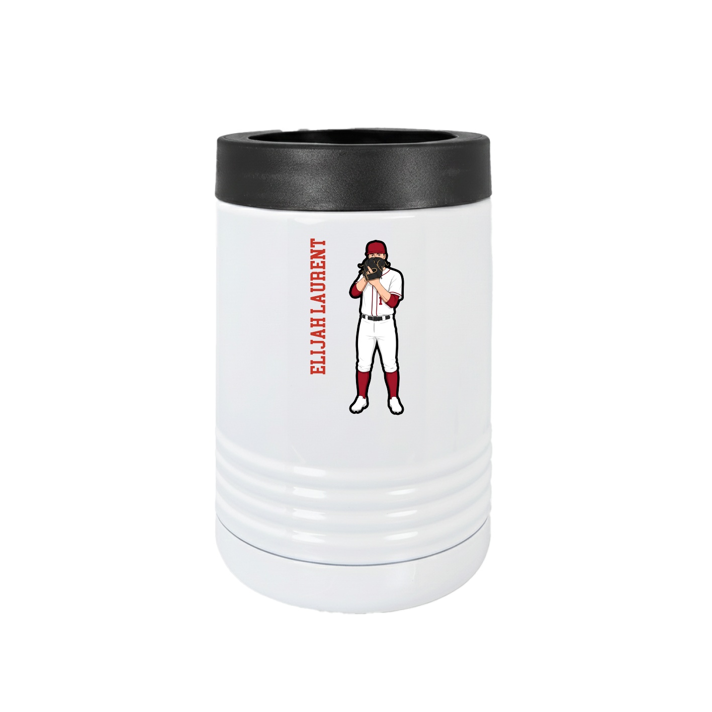Beverage Holder — Name Vertical in White