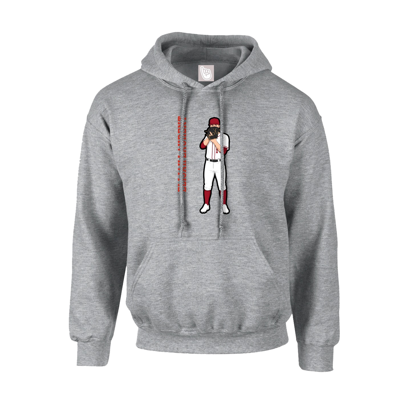 Youth Hoodie — Name Vertical in Grey
