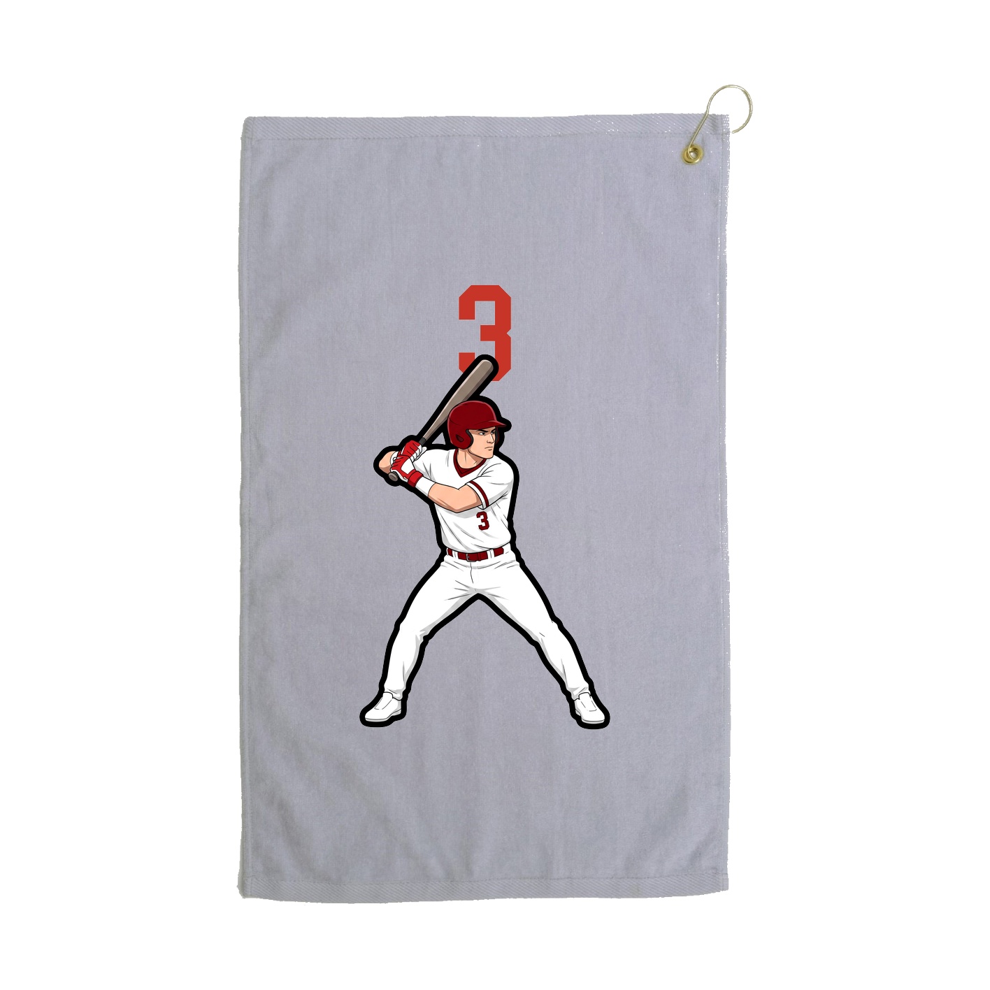 Golf Towel — Number Top in Grey