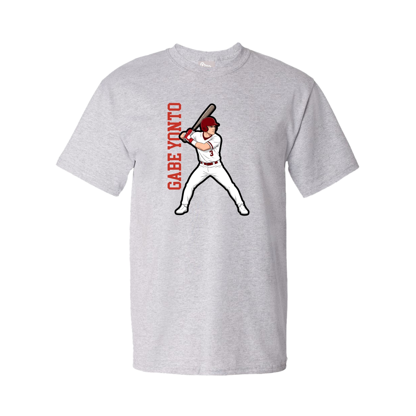 Youth Tee — Name Vertical in Grey