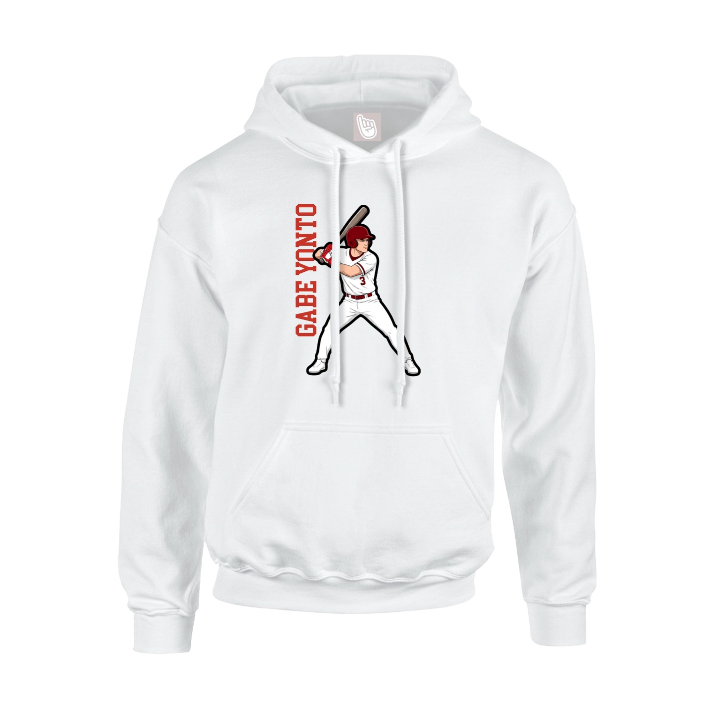 Hoodie — Name Vertical in White