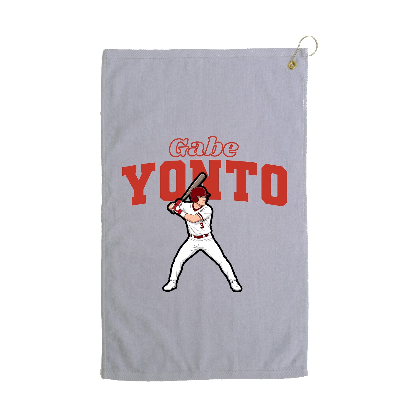 Golf Towel — Name Arch in Grey