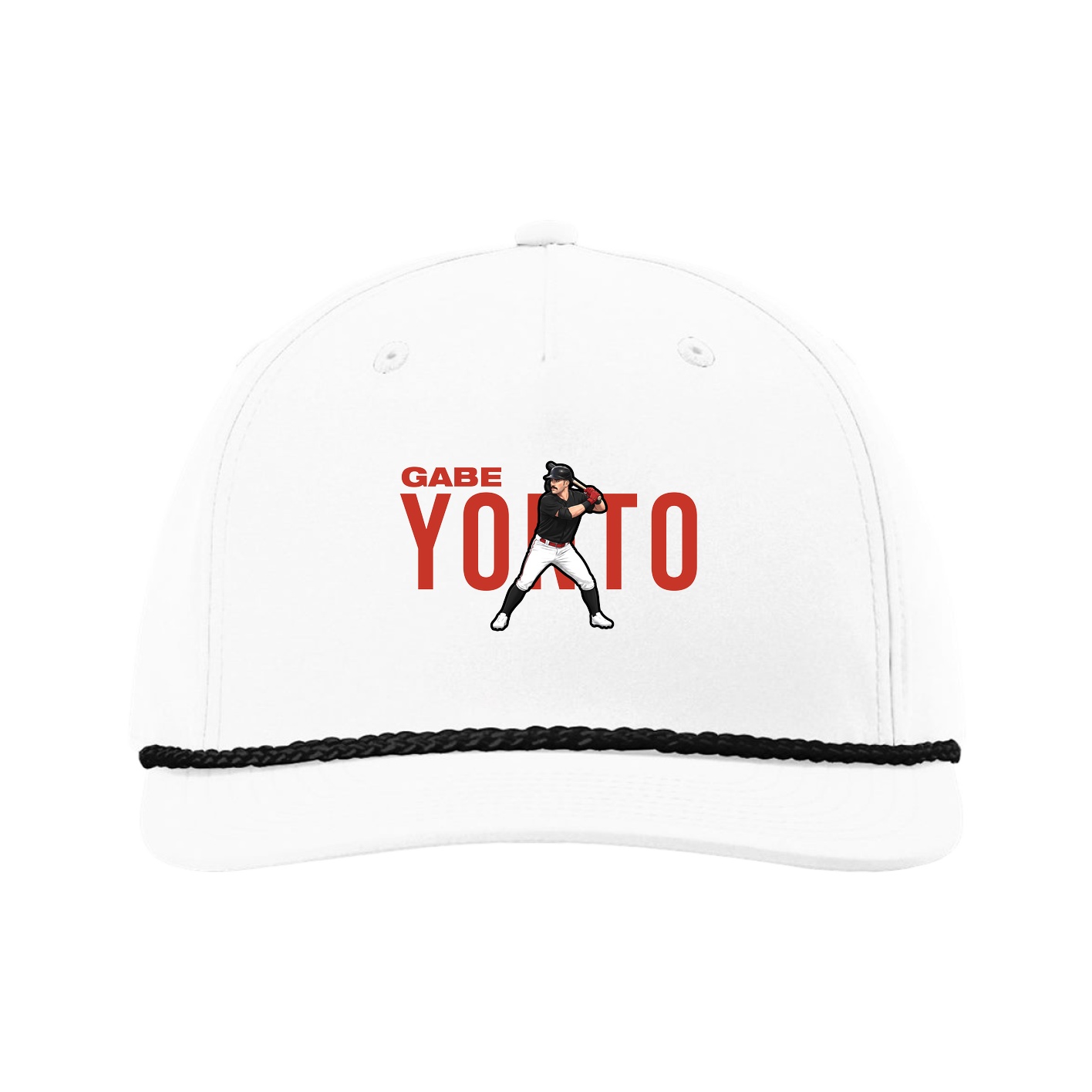 Five-Panel Classic Rope Cap — Player Name in White