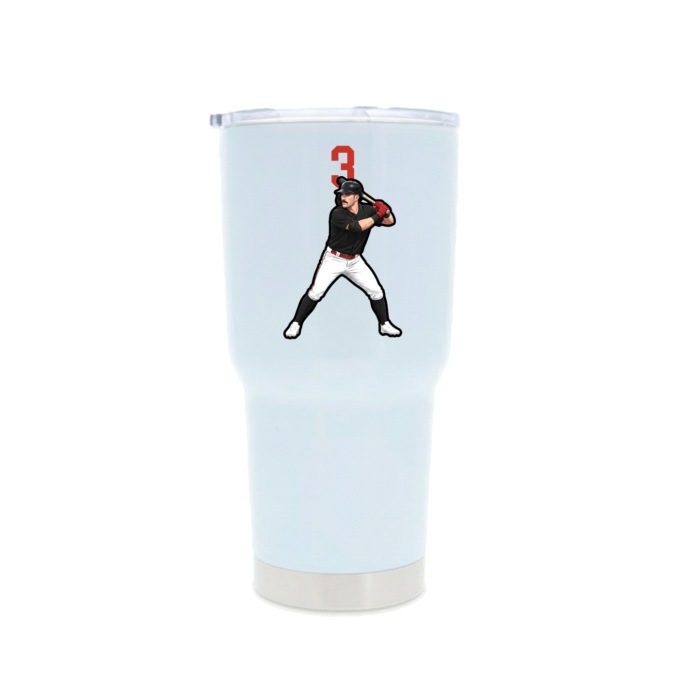 30oz Stainless Steel Tumbler — Number Top in White