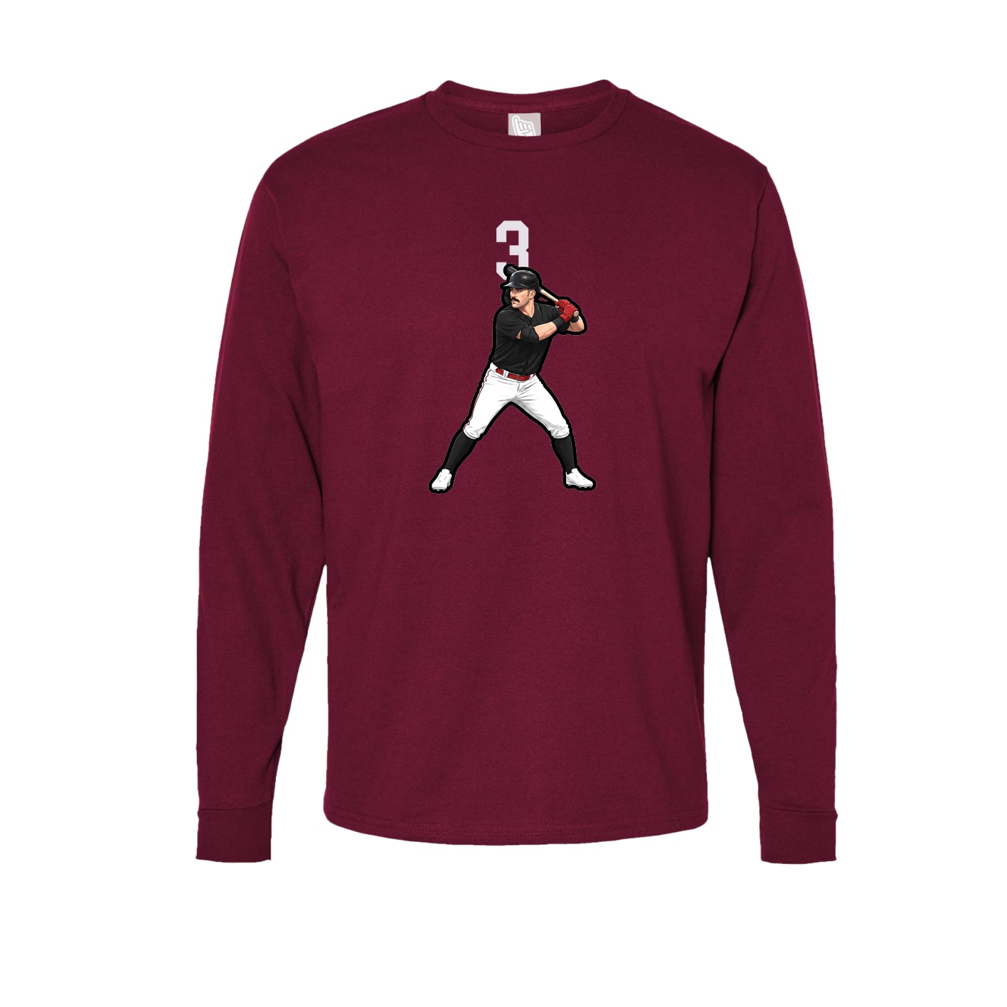 Long Sleeve Tee — Number Top in Cardinal