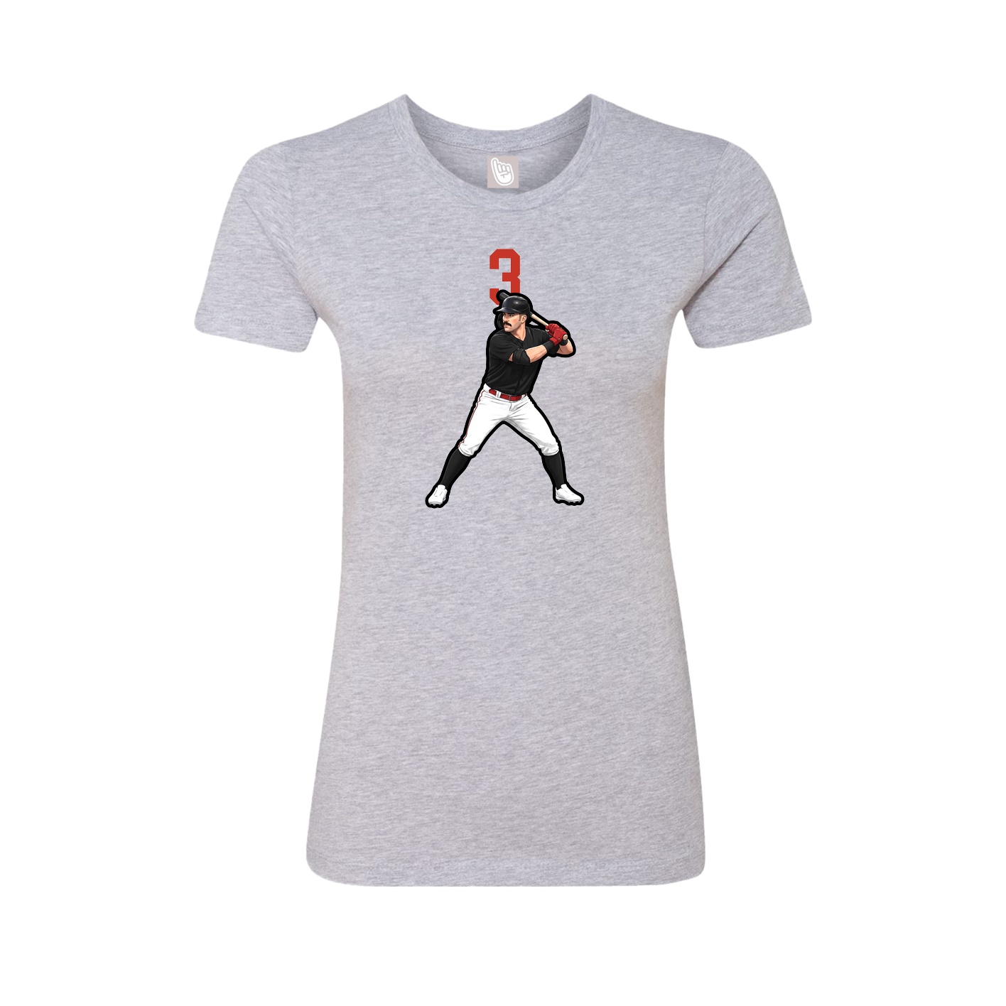 Fitted Women's Tee — Number Top in Grey