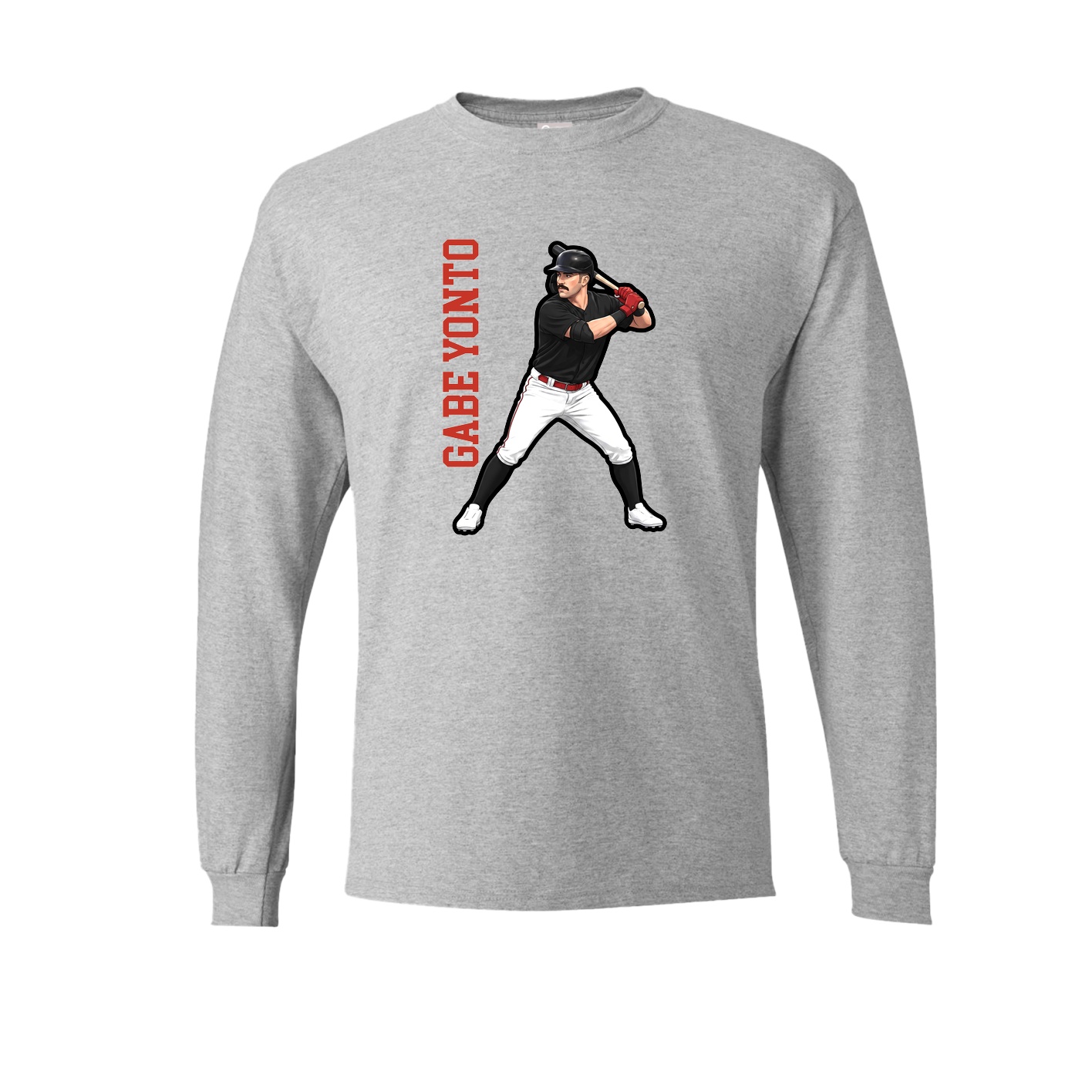 Long Sleeve Tee — Name Vertical in Grey