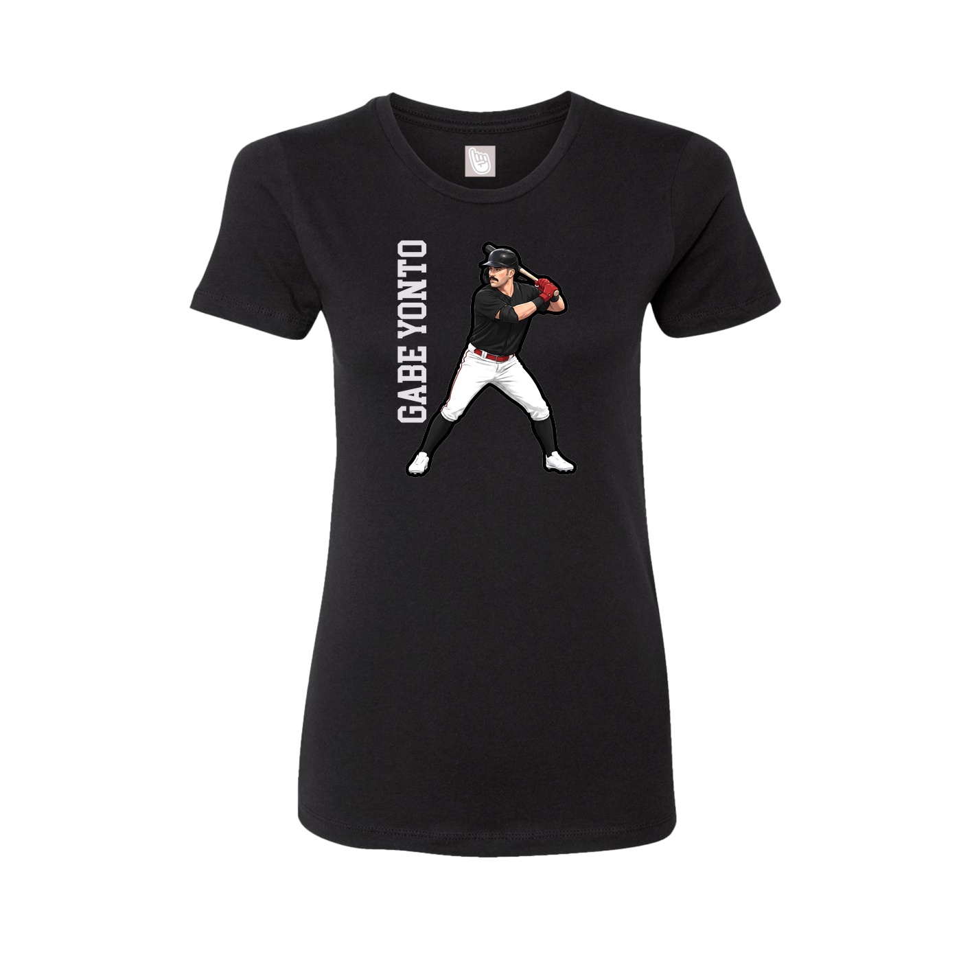 Fitted Women's Tee — Name Vertical in Black