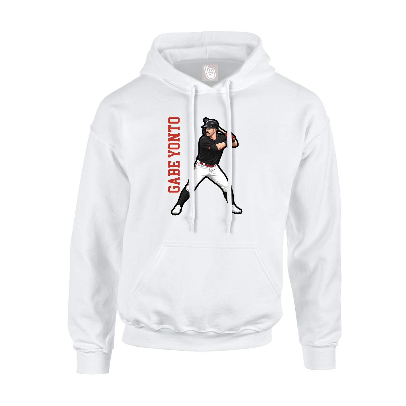 Youth Hoodie — Name Vertical in White