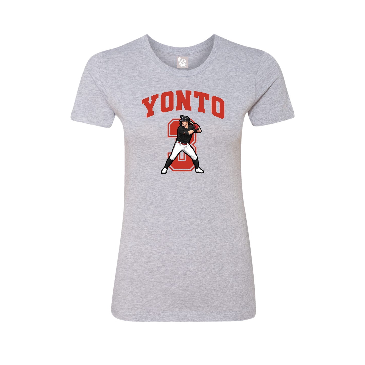 Fitted Women's Tee — Number in Grey