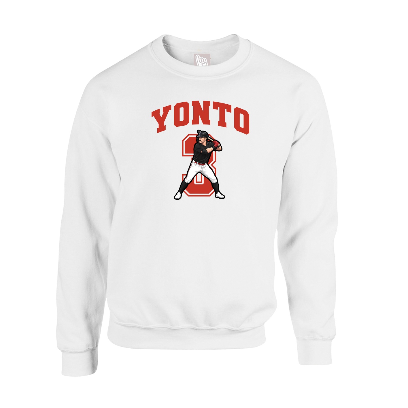 Fleece Crew — Number in White