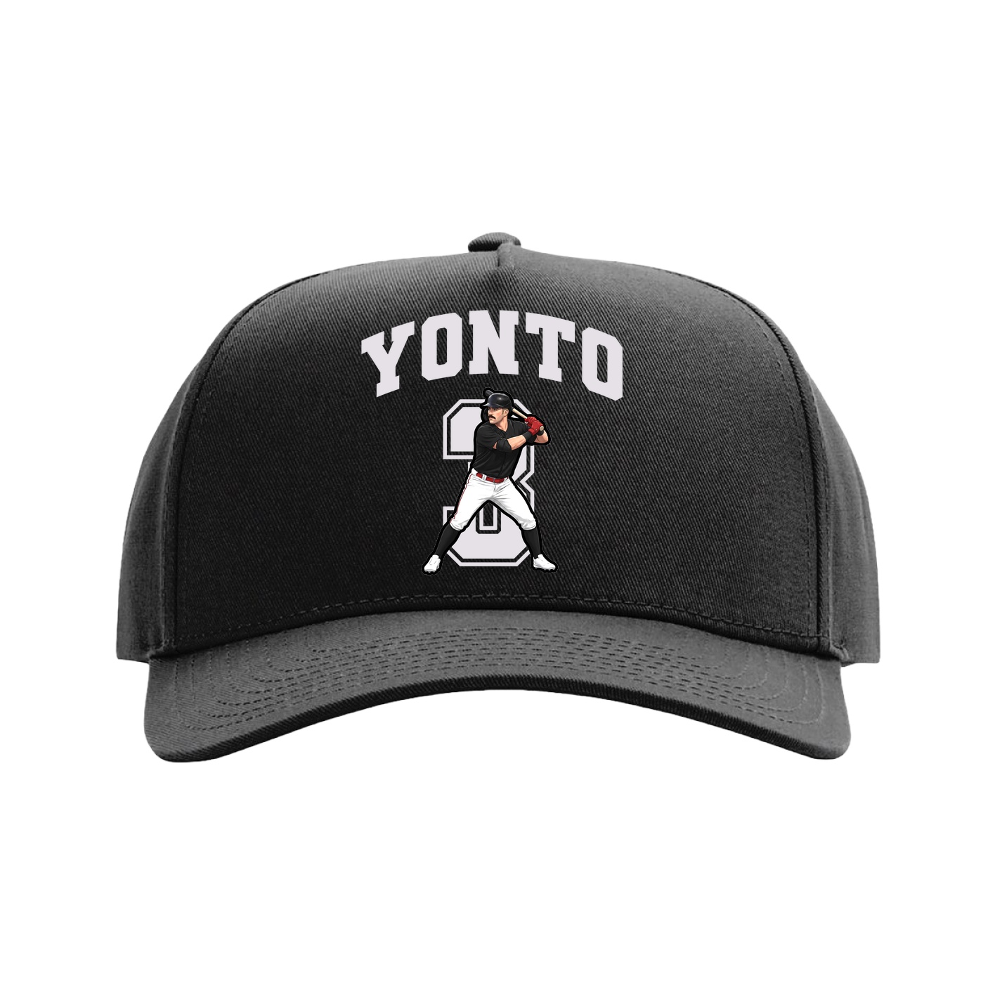 Full Fabric Five-Panel Champ Cap — Number in Black