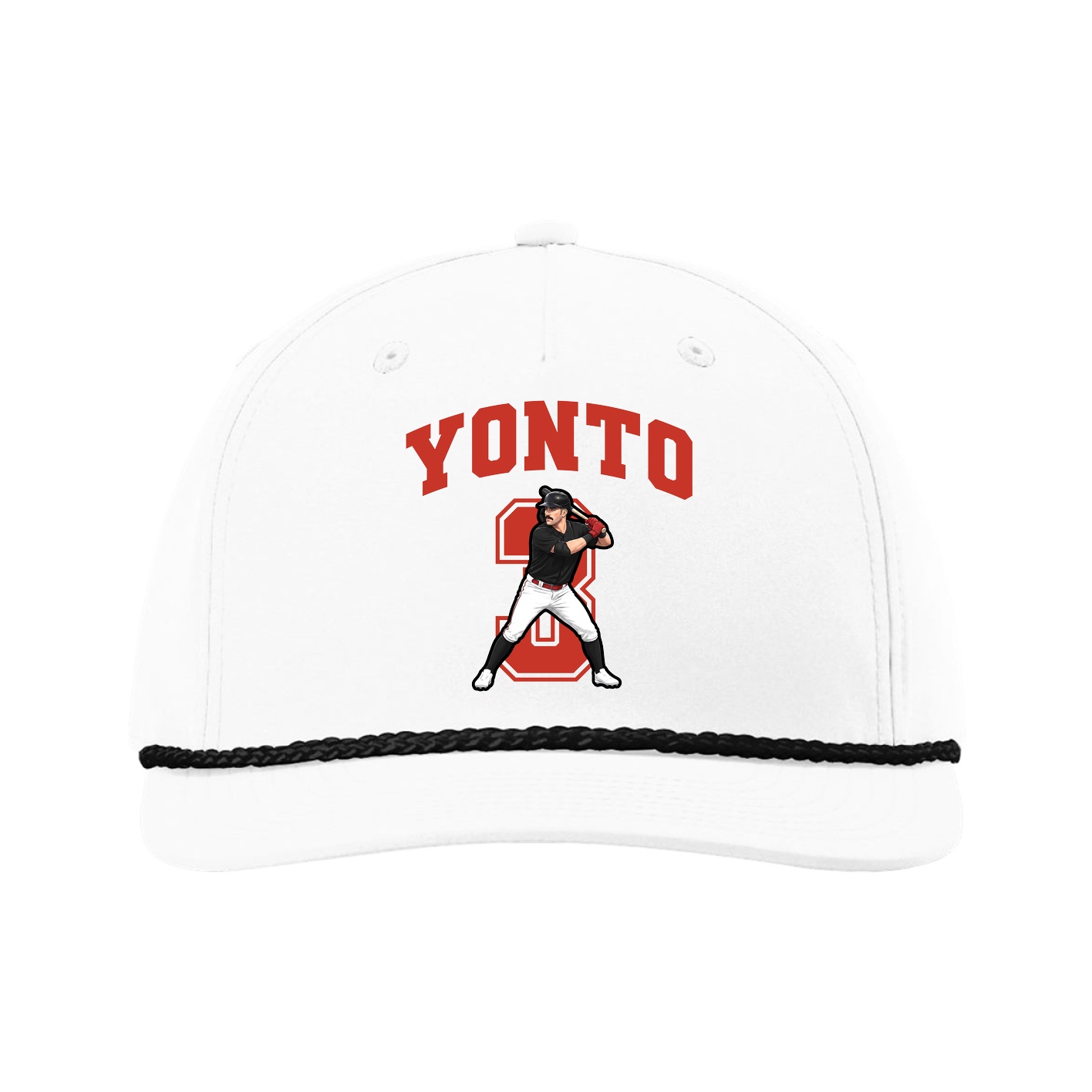 Five-Panel Classic Rope Cap — Number in White