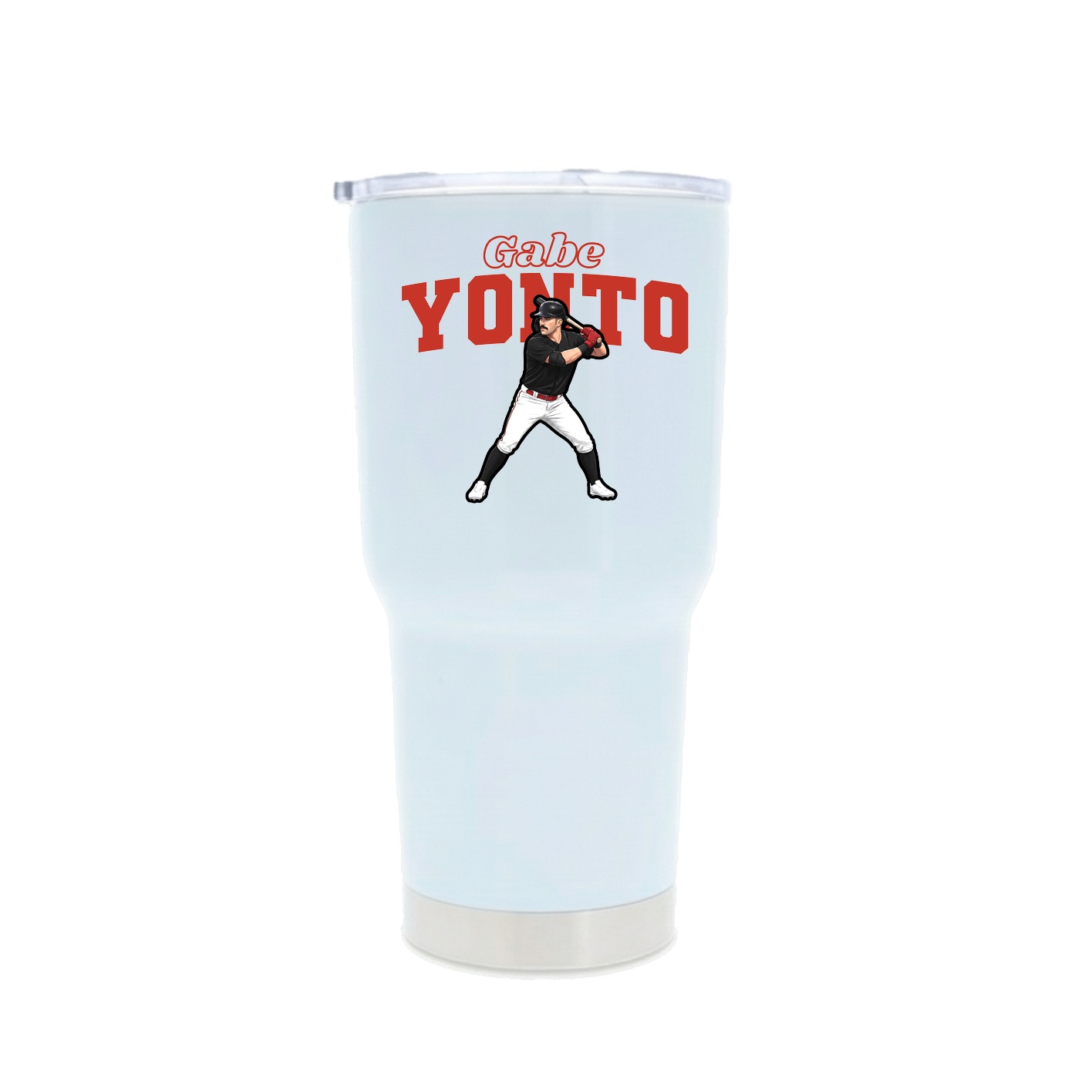 30oz Stainless Steel Tumbler — Name Arch in White