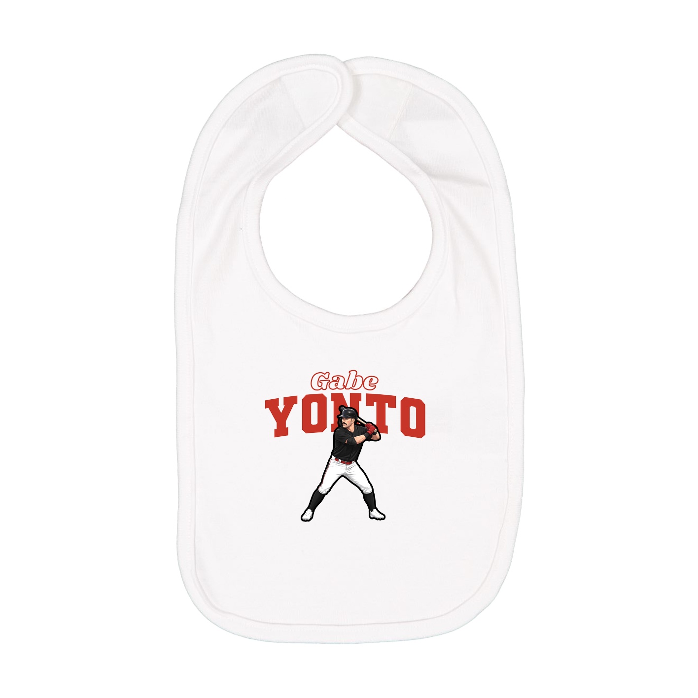 Infant Bib — Name Arch in White
