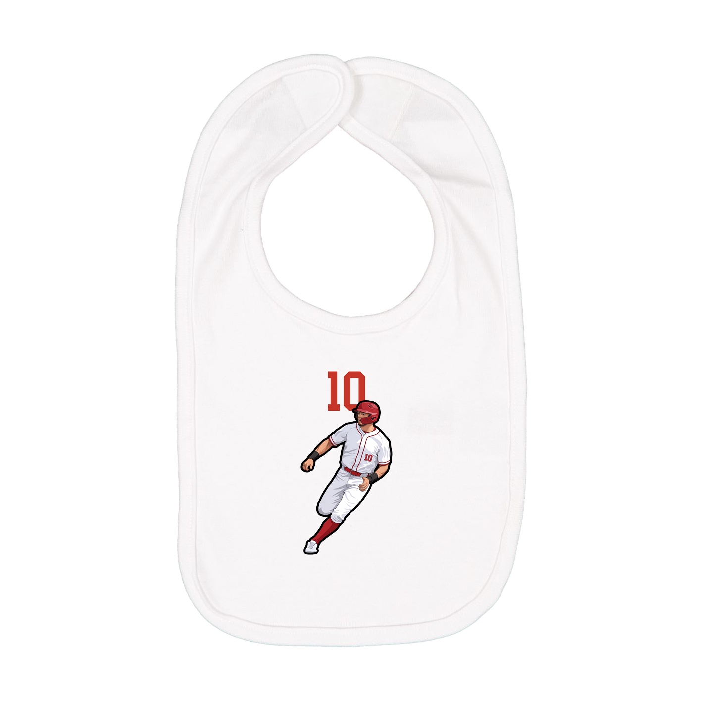 Infant Bib — Number Top in White
