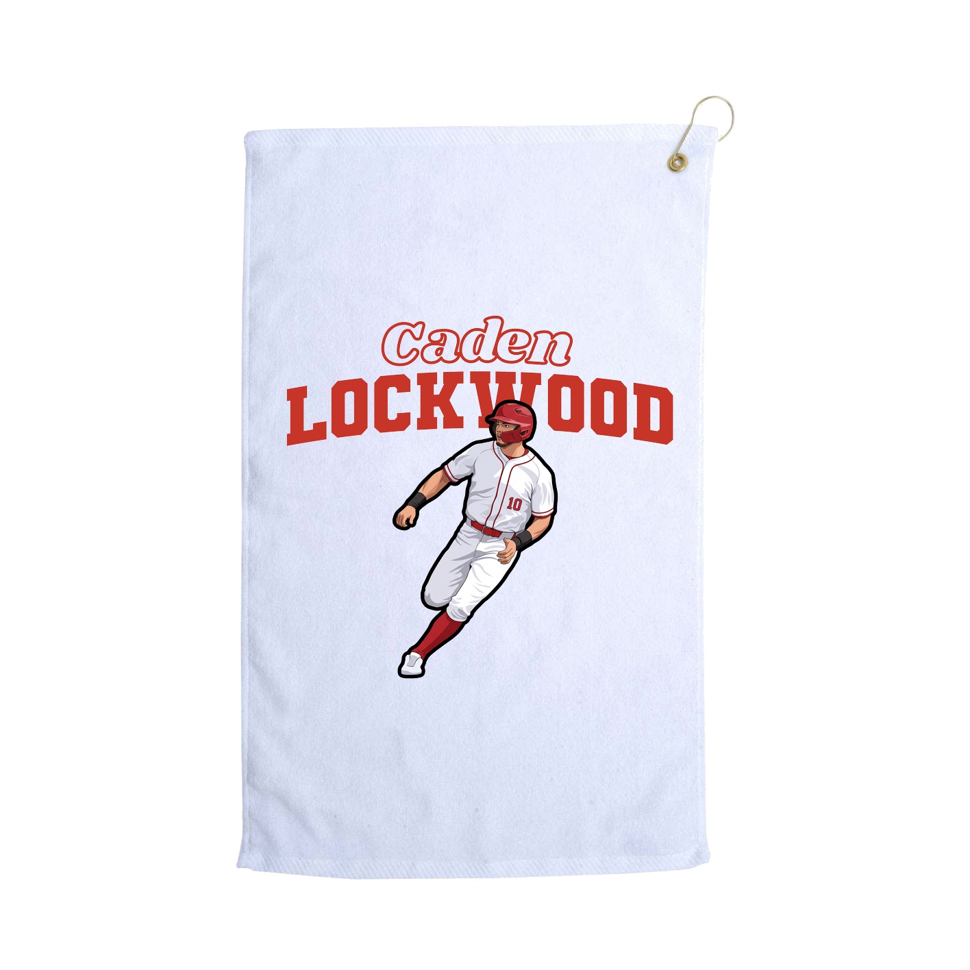 Golf Towel — Name Arch in White