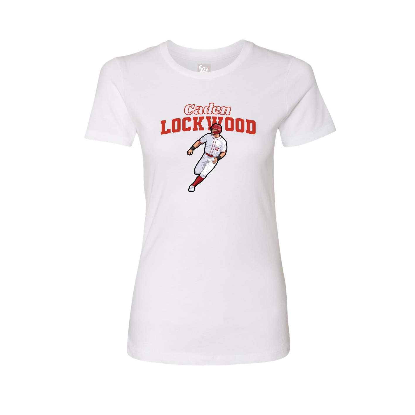 Fitted Women's Tee — Name Arch in White