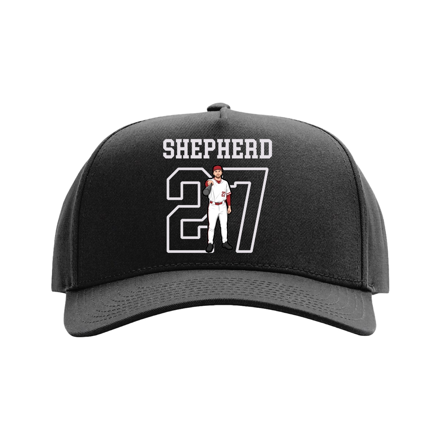 Full Fabric Five-Panel Champ Cap — Shirsey in Black