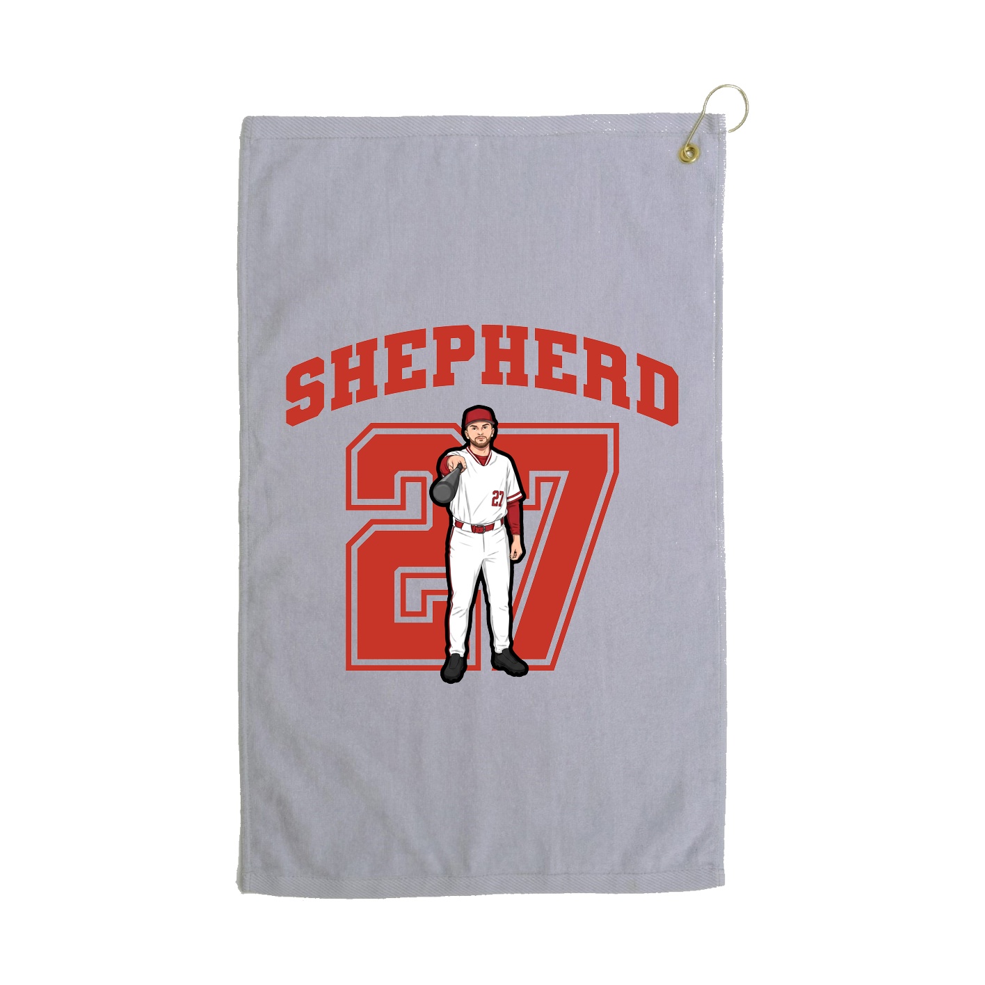 Golf Towel — Number in Grey