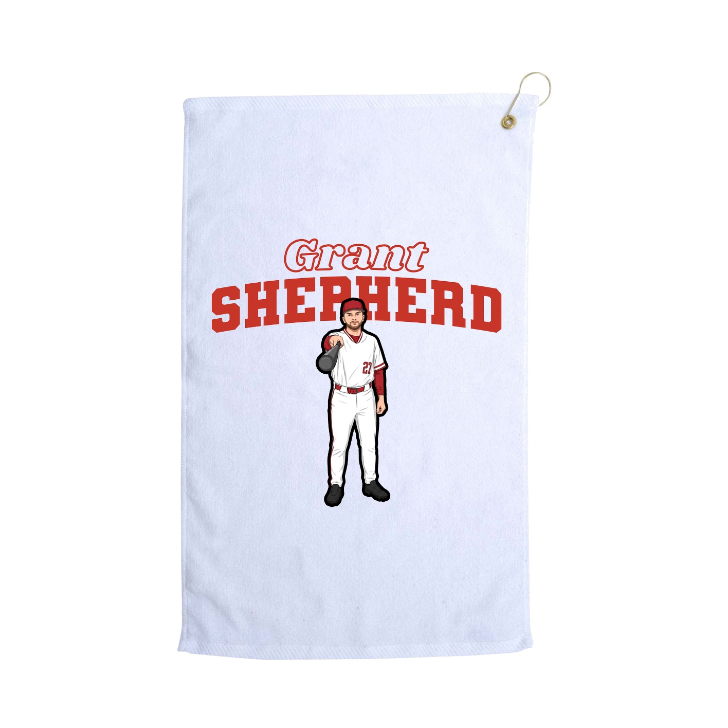 Golf Towel — Name Arch in White