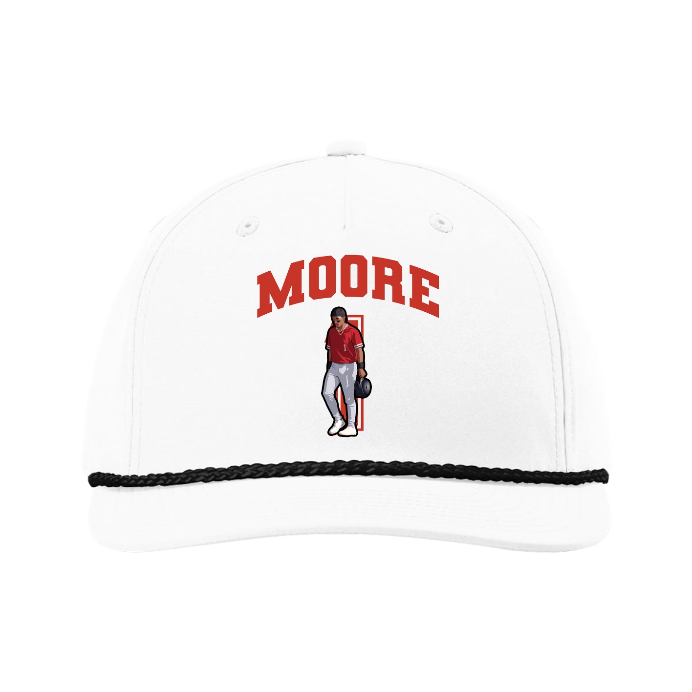 Five-Panel Classic Rope Cap — Number in White