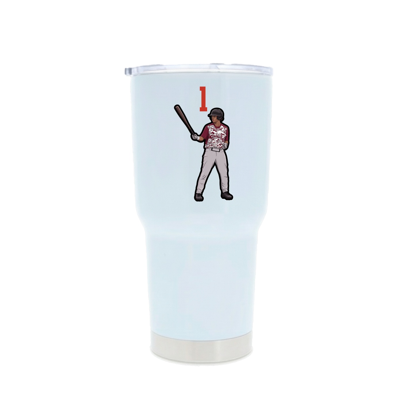 30oz Stainless Steel Tumbler — Number Top in White