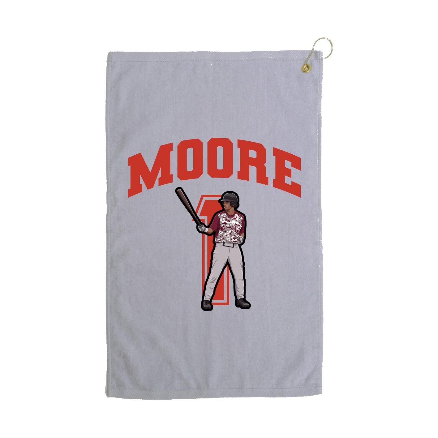 Golf Towel — Number in Grey
