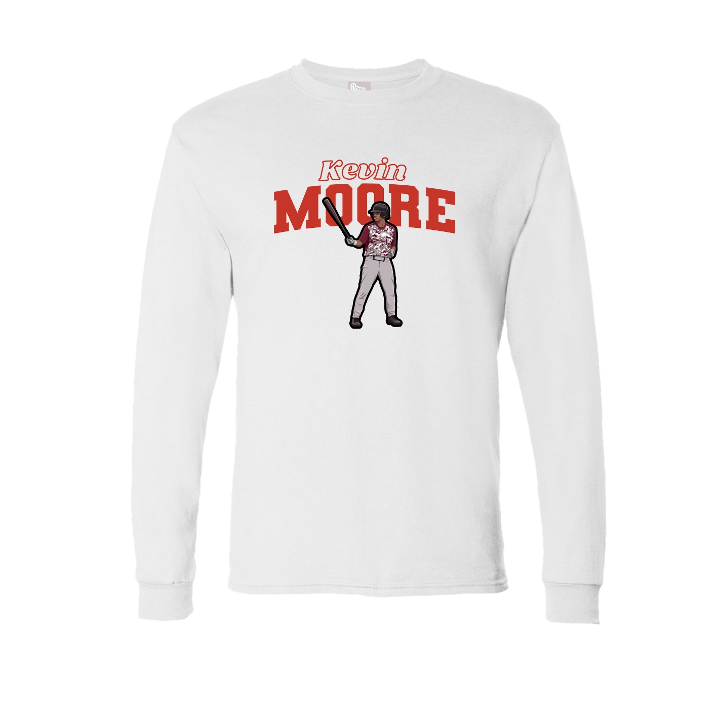 Long Sleeve Tee — Name Arch in White