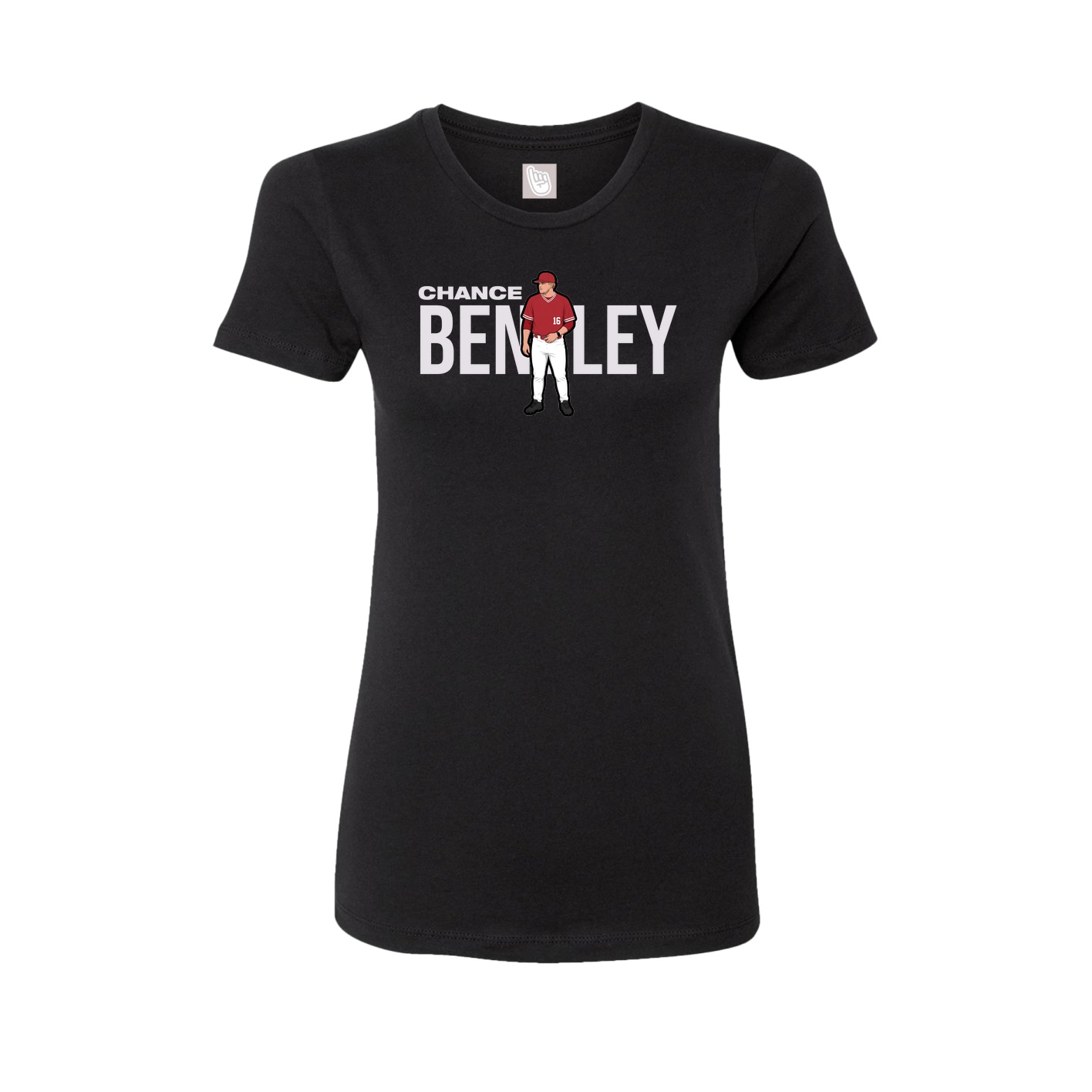 Fitted Women's Tee — Player Name in Black