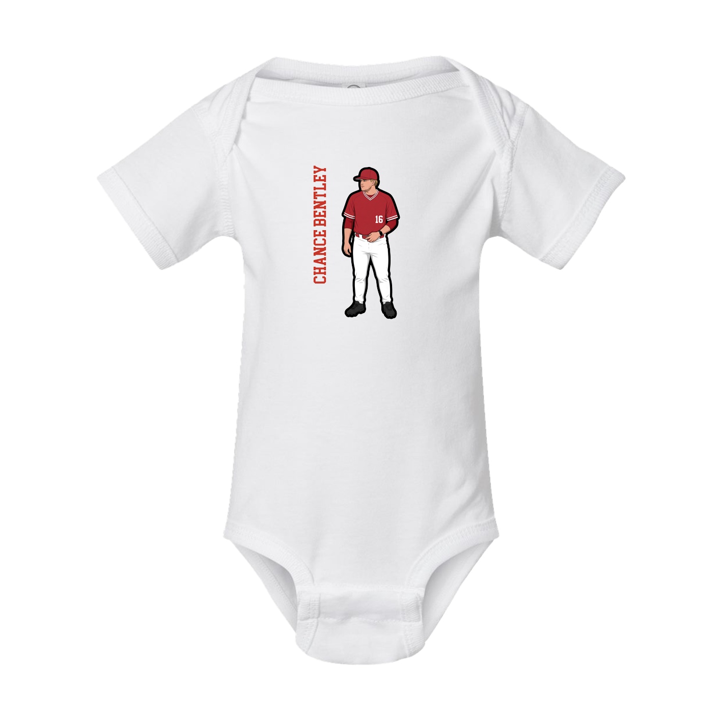 Baby Onesie — Name Vertical in White