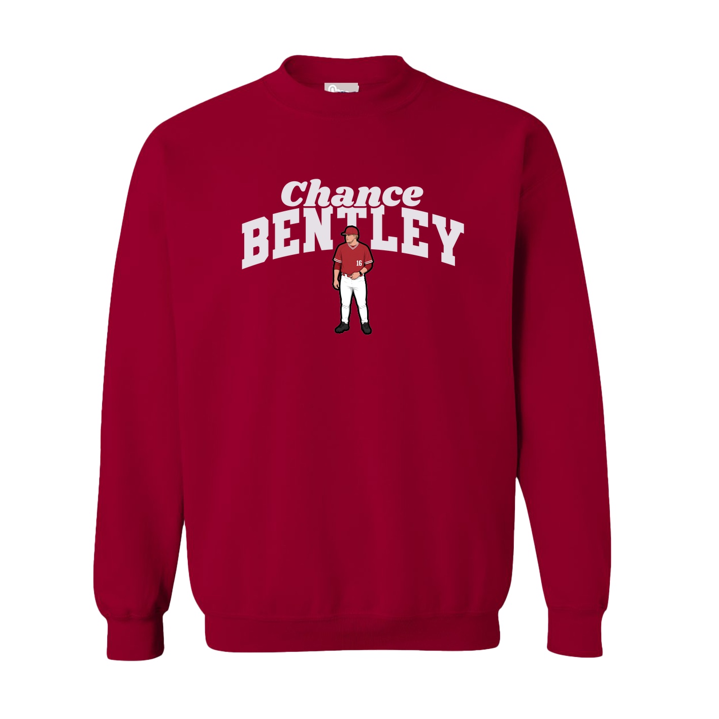 Fleece Crew — Signature Arch in Cardinal