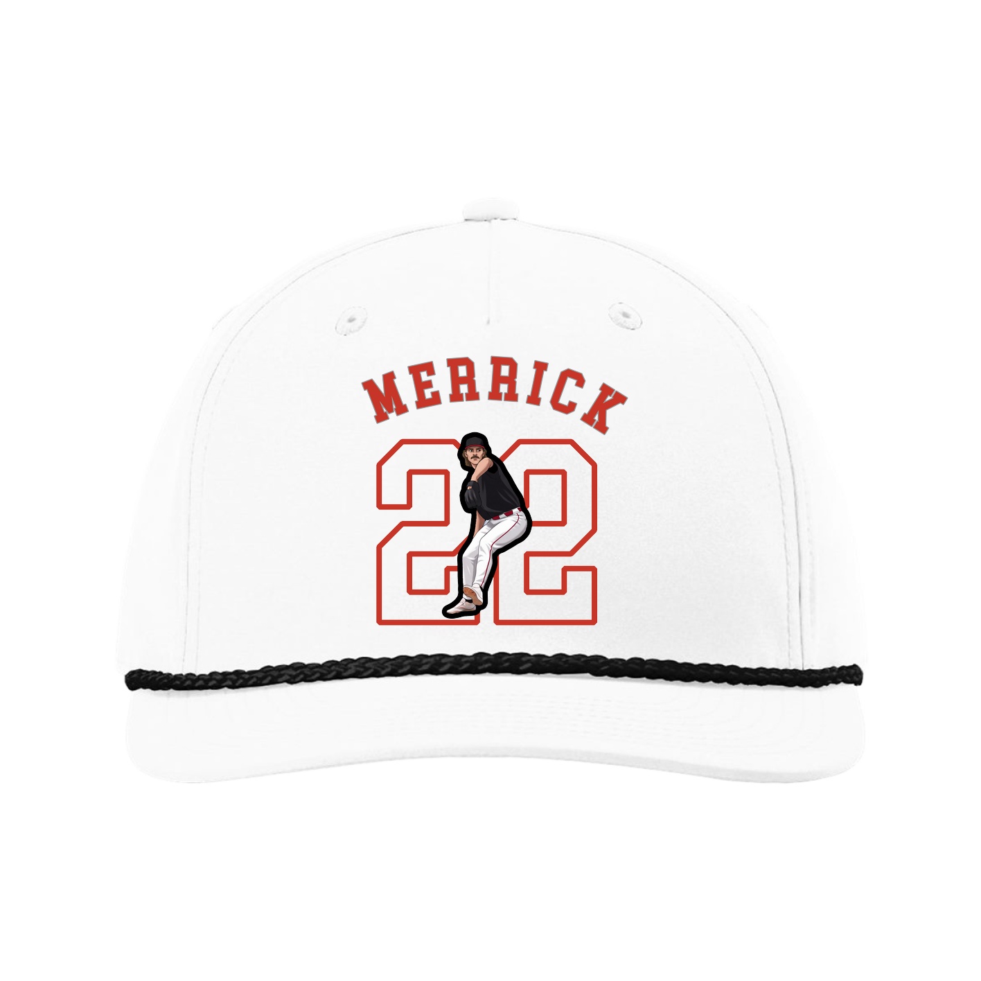 Five-Panel Classic Rope Cap — Shirsey Arch in White