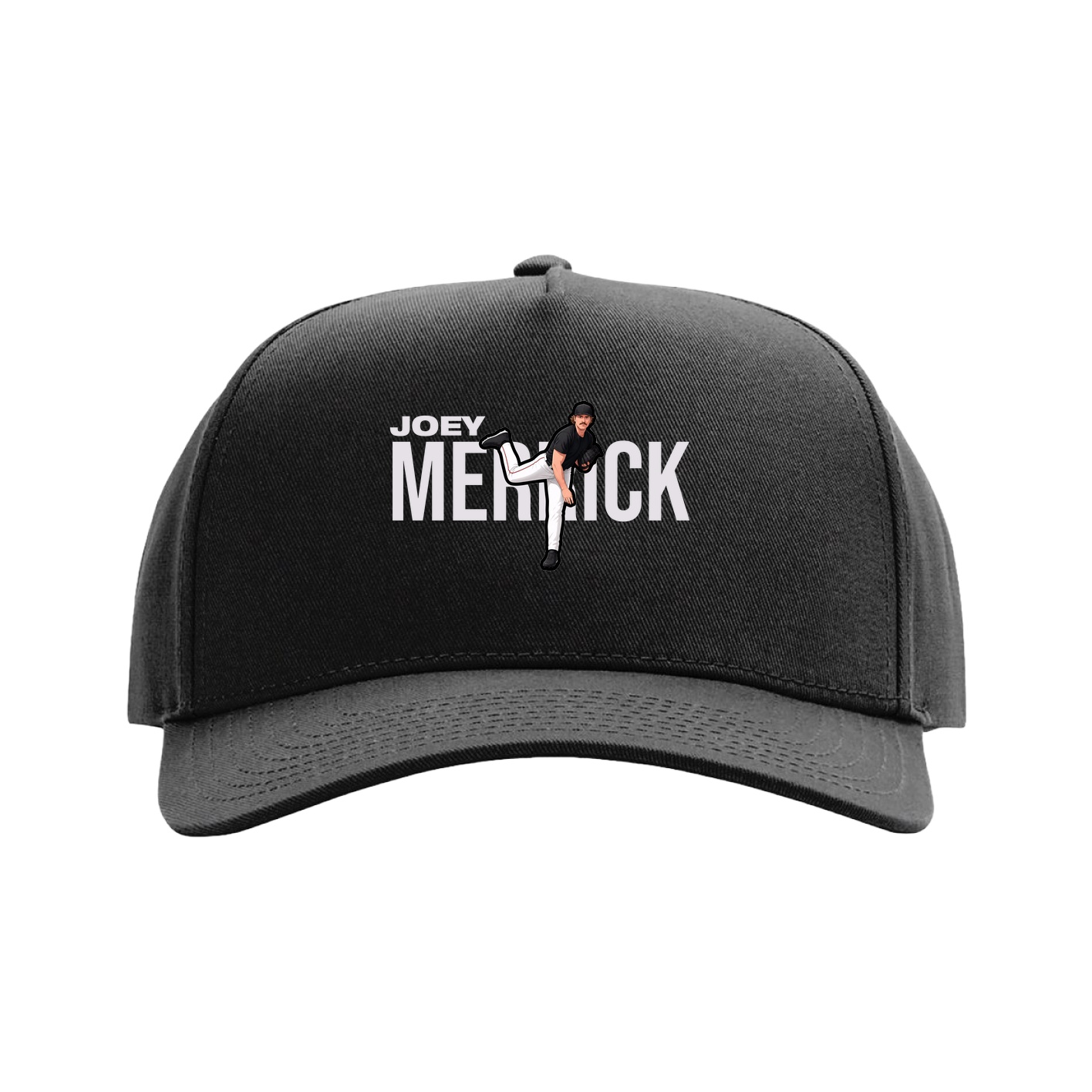 Full Fabric Five-Panel Champ Cap — Player Name in Black